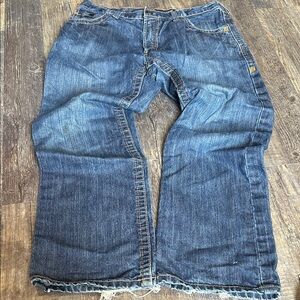 Ariat FR boot Distressed Blue Flare Jeans size 34